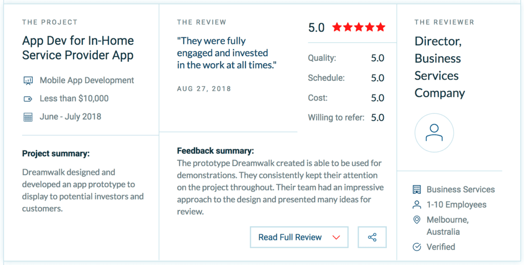 Clutch-Reveiw-DreamWalk-App Development-Melbourne