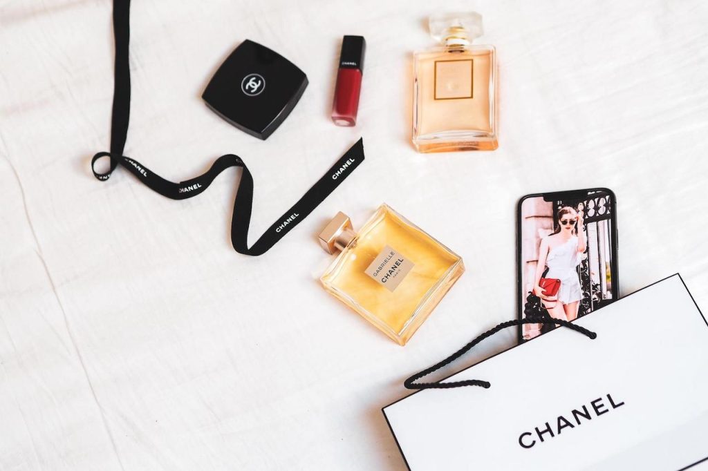 Chanel bag perfumes lipstick